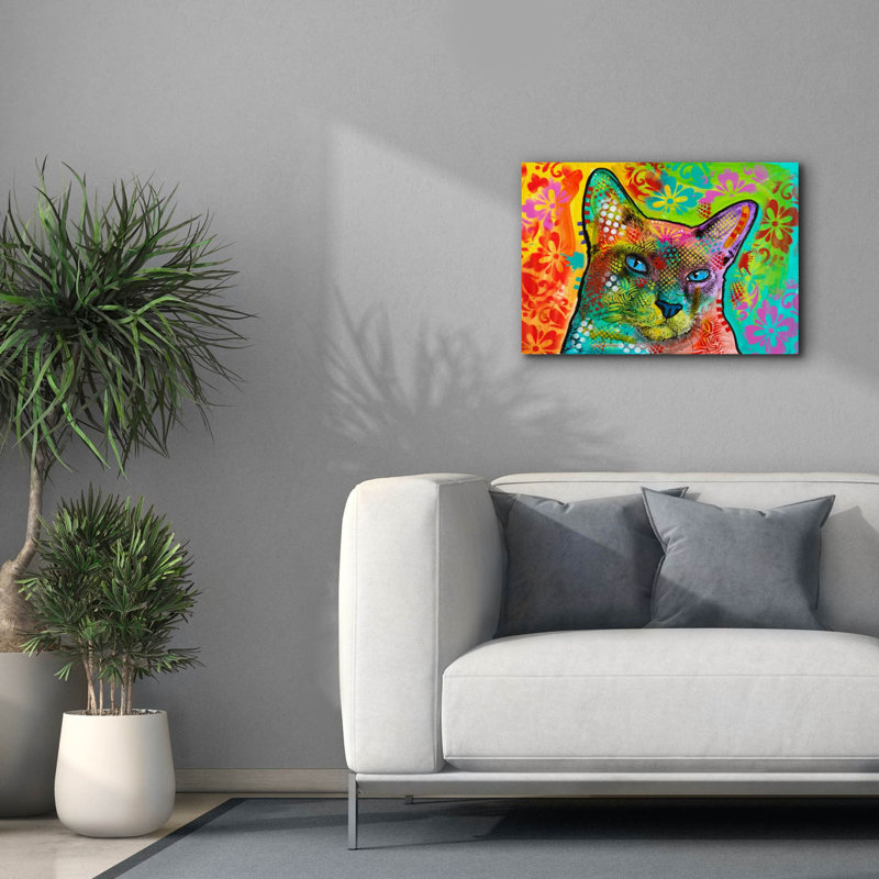 «Blue Point Siamese» par Dean Russo, art mural sur toile, H 18 po x l 26 po x P 0,75 po