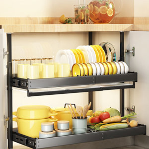 Lippincott Pull Out Cabinet Organizer - Expandable Slide Out Storage Shelf for Kitchen