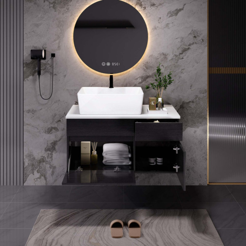 Floating Single Small Bathroom Vanity With Sink