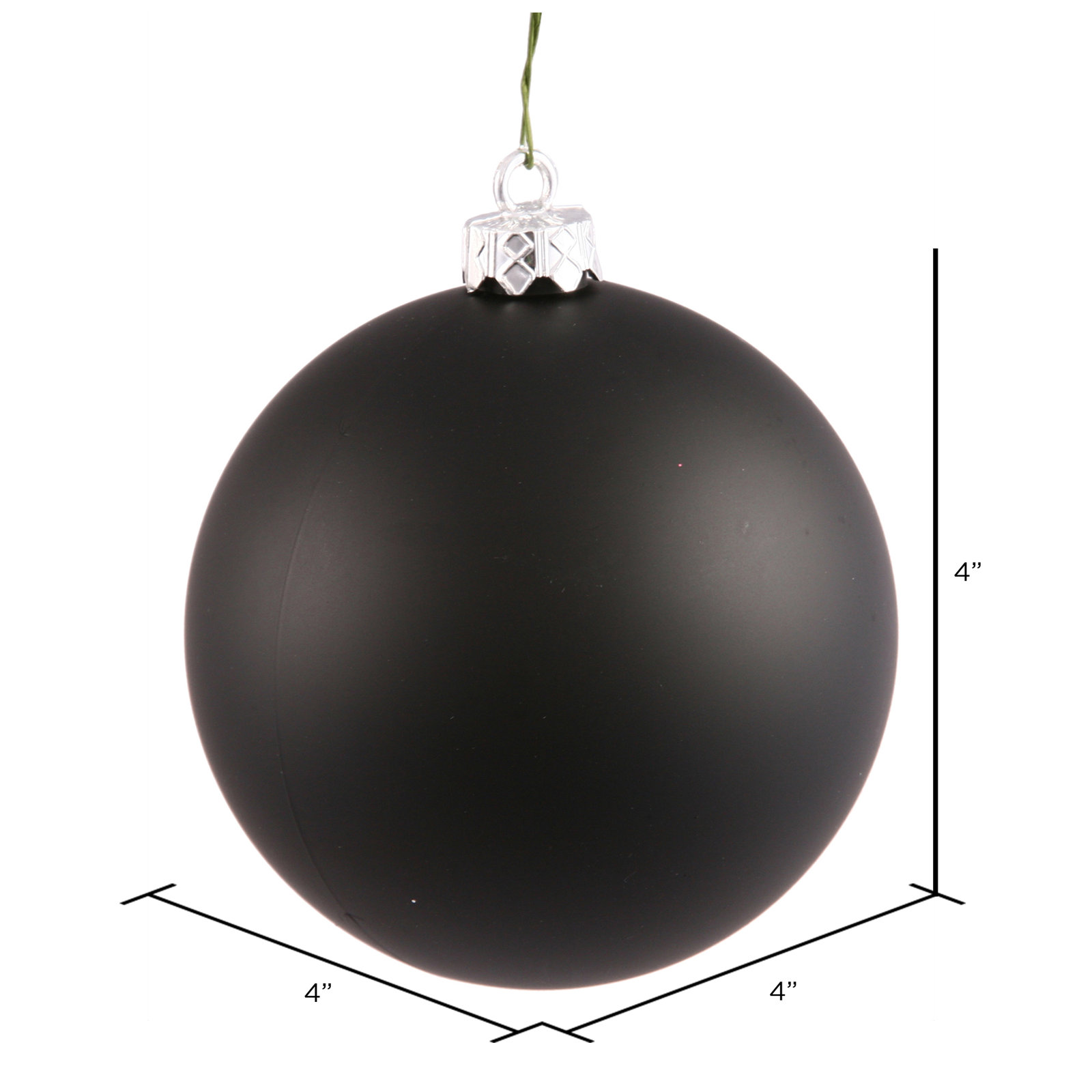 4" Shatterproof Bauble, Black