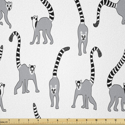 Dearria Grayscale Mammals Endemic Multi-Purpose Fabric