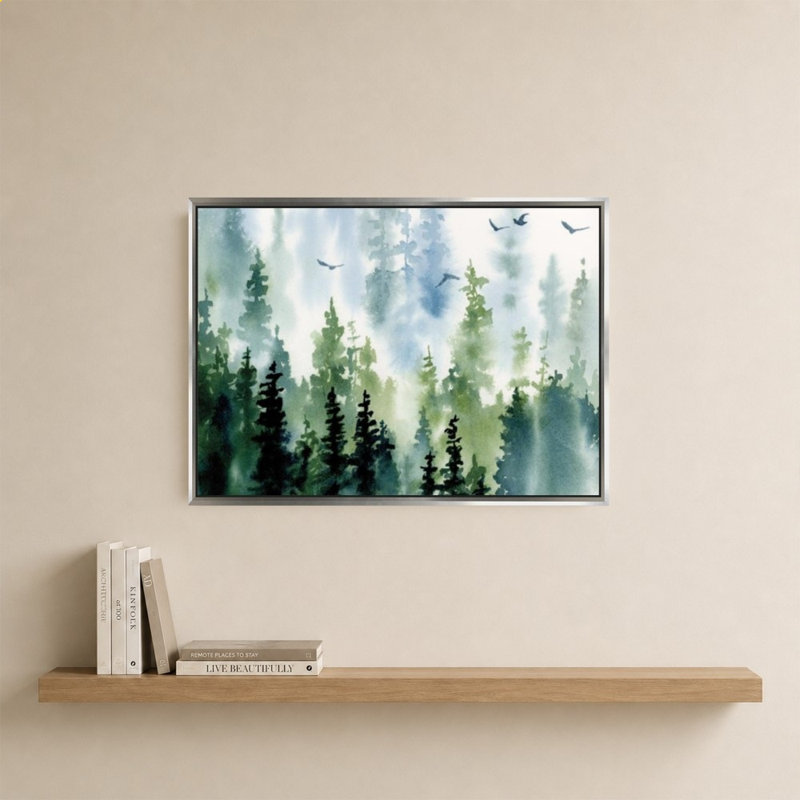 Treeline par Katrina Pete - Impression sur toile, 24" H x 34" W, Silver