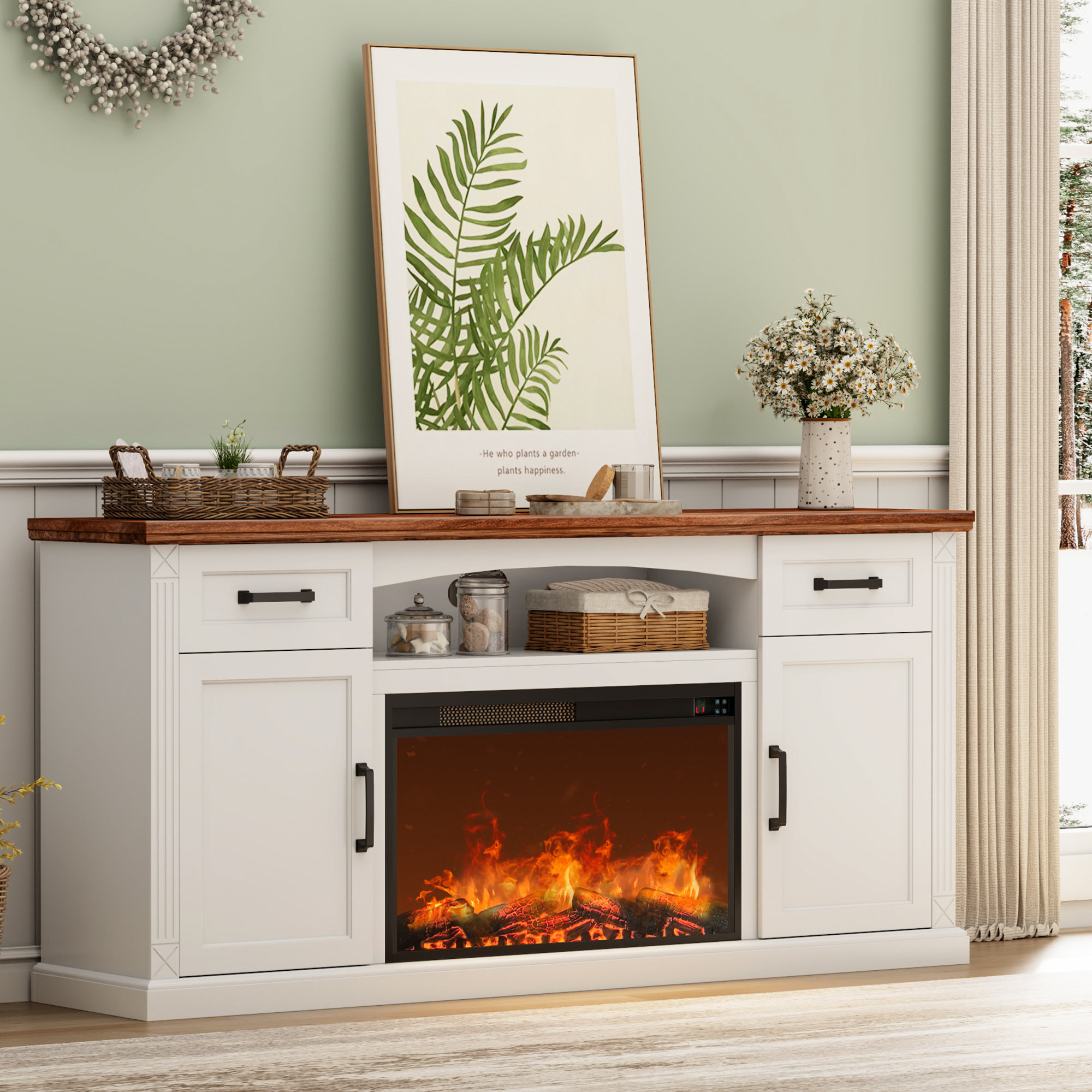Laurel Foundry Modern Farmhouse® Givens Tv Stand With Electric ...