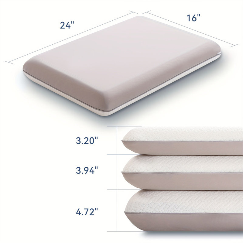 8Cm 10Cm 12Cm Height Memory Foam Pillow, 1.85" H x 9.4" W