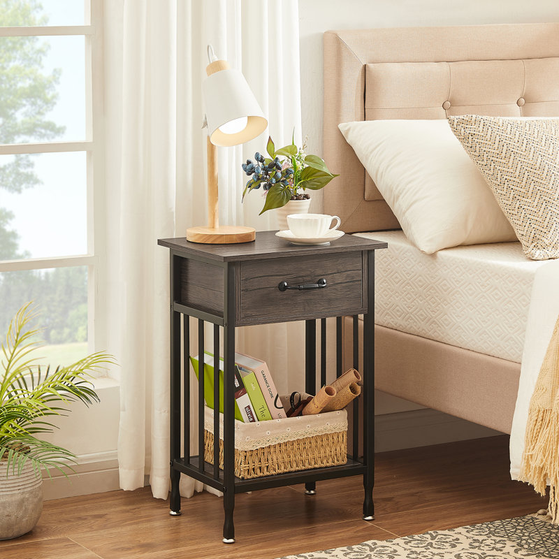 Kempst 15.7'' W Nightstand, Black/Gray, Individual
