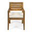 Ensemble de 2 chaises de salle à manger d'extérieur, sablé naturel teint avec coussin beige-279468047