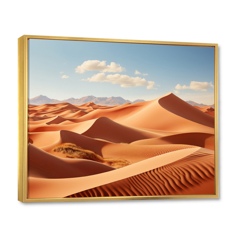 Desert White Dunes Majesty II - impression, H 34 po x l 44 po x P 1,5 po, Cadre flottant doré