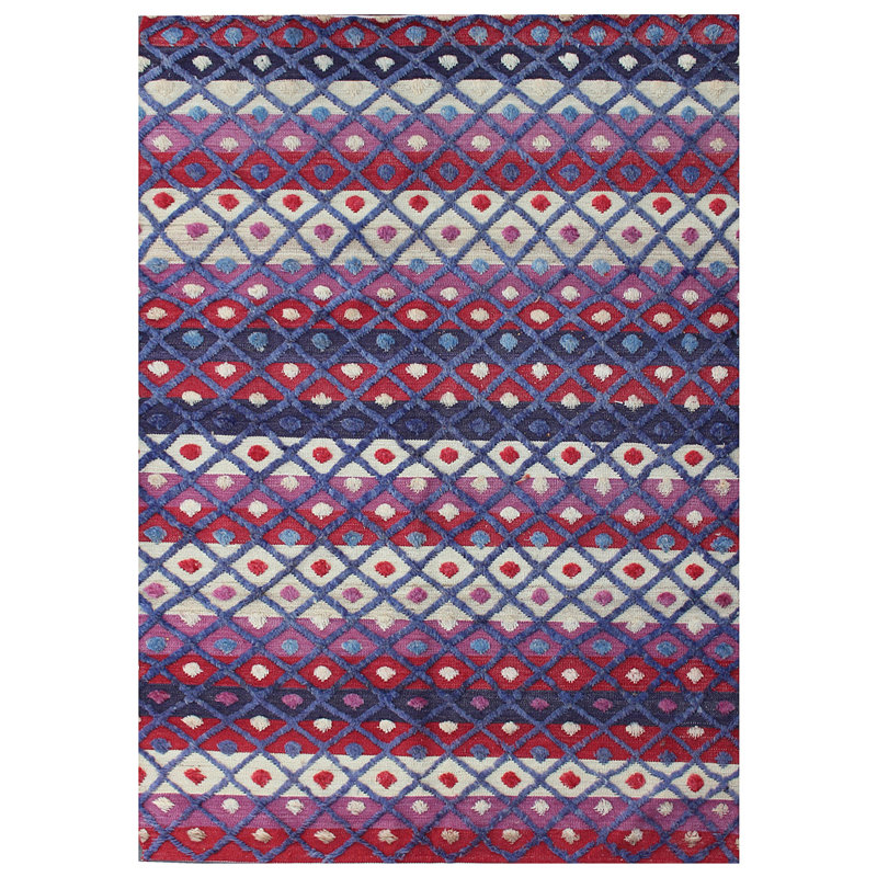 Geometric Hand Knotted 157cm X 254cm Area Rug