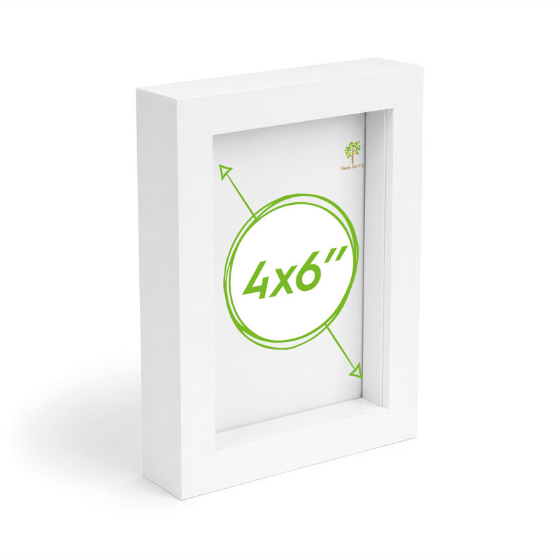 Shadow Box Picture Frame, White, 17.5cm H x 12.5cm W x 3.5cm D