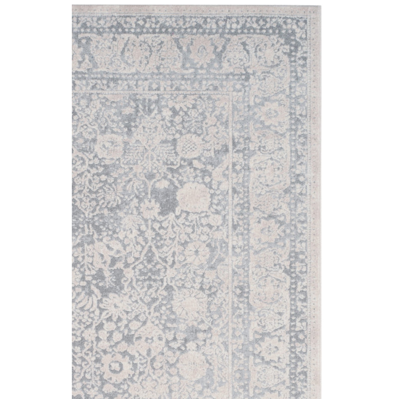 Tapis gris clair / crème tissé à la machine Calidia, Rectangle 9 pi x 12 pi