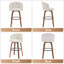 Ensemble de 2 tabourets de bar pivotants à hauteur de comptoir, 2 chaises d'îlot de cuisine modernes avec dossier large, pieds en bois massif et garniture cloutée-604296113-604296114