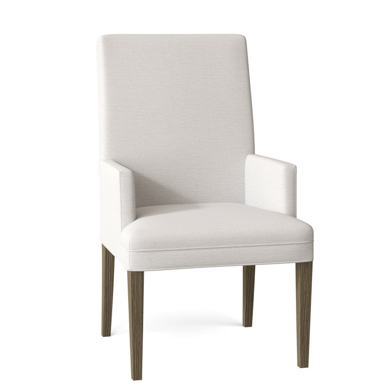 Nonte 21'' H Upholstered Armchair, Dark Walnut, Snow Ivory Performance