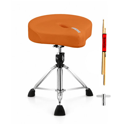  Drum Throne Padded 4" Ergonomic Drummer Stool Swivel Adjustable Blue