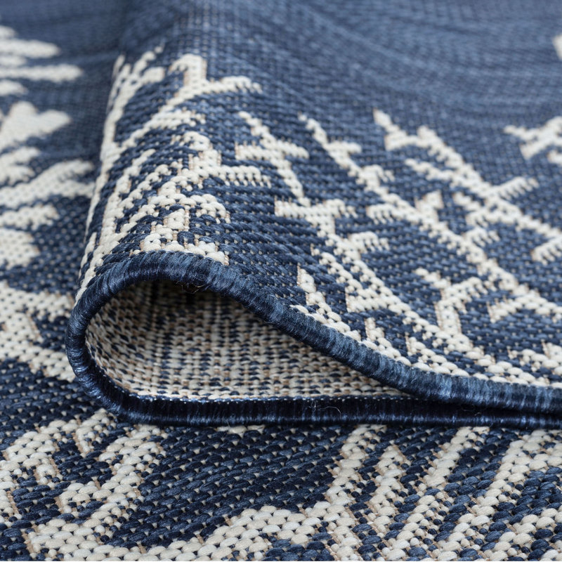 Tapis d'intérieur / extérieur bleu marine Seraphine, Tapis de couloir 2 pi 8 po x 9 pi 10 po