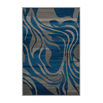 Tapis abstrait gris lavable à la machine