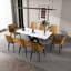 Table de salle à manger rectangulaire de luxe de 71 po avec plateau en pierre frittée et base en acier au carbone, stable à la chaleur, pouvant accueillir 6 à 8 personnes Blanc facile à entretenir, dans la cuisine et