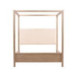 Emmalyn Solid Pine Wood Panel Bed, Everest Cream, Eastern King