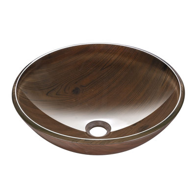 Tempered Glass Circular Vessel Bathroom Sink
