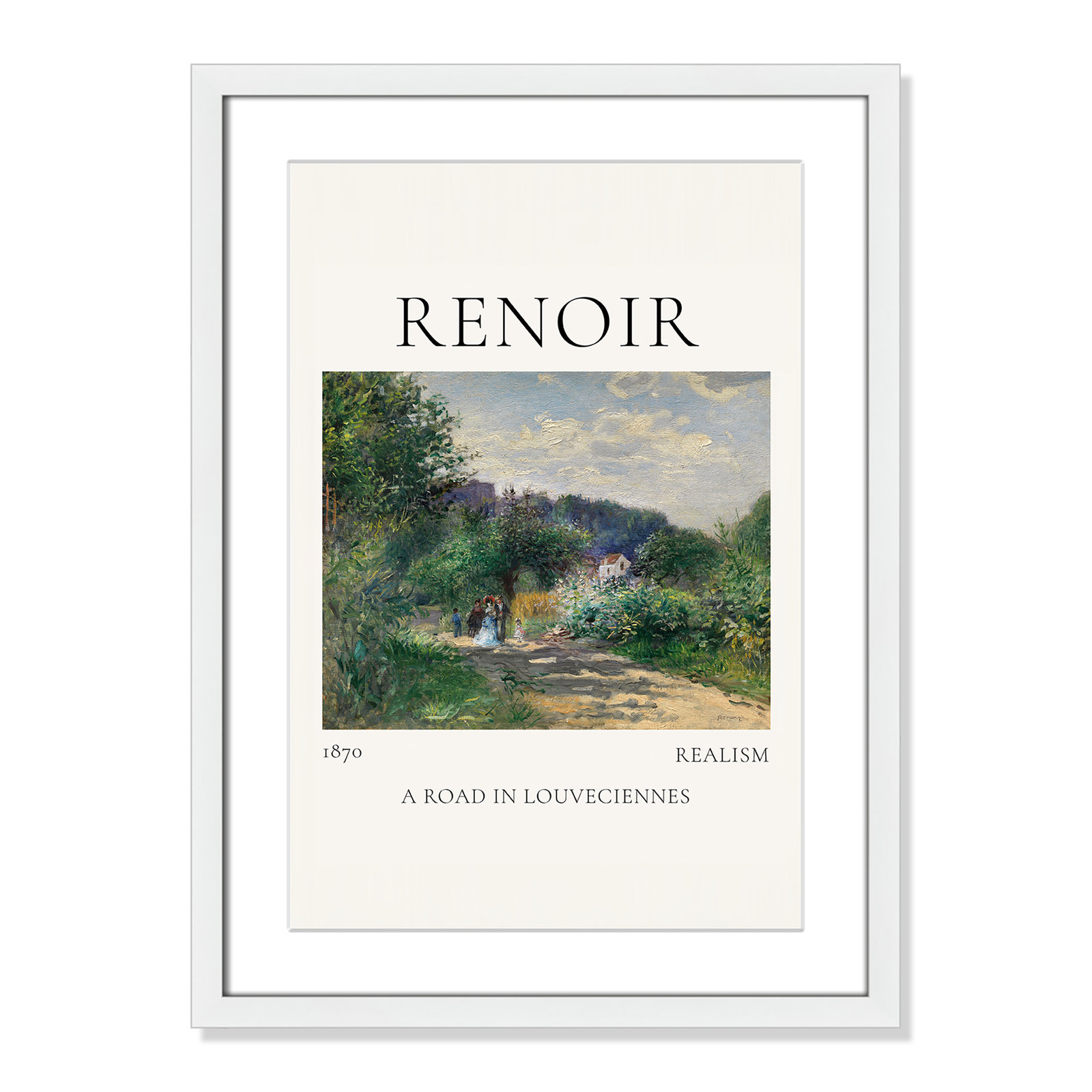 Rocchetto "A Road in Louveciennes" Print, White Single Picture Frame, Yes, 23" H x 17" W x 1.25" D