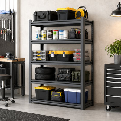Étagère de rangement en métal à 63 niveaux H 63 po, support de rangement industriel et de garage robuste, tablettes réglables avec capacité totale de 2000 lb pour la maison, le garage, l'entrepôt, la salle de sport, le sous-sol
