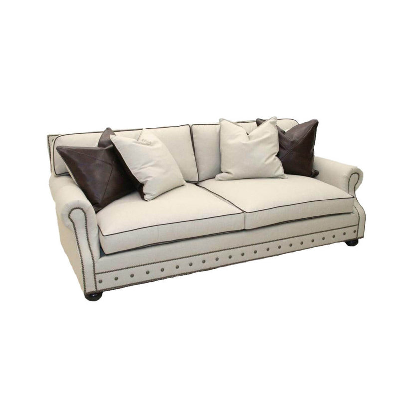 Leather Sofa, Hair Hide Brown/White, Old Gold E, Brushy Bayou