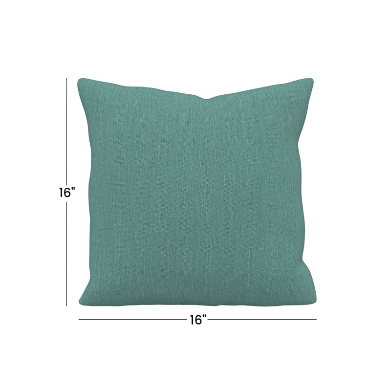 Coussin décoratif intérieur / extérieur Gabi, Carré 16 po, Tissage uni Sunbrella® brise coulée