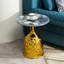 Table d'appoint pour canapé, table basse à plateau rond en fer, table de chevet de chambre à coucher / table de loisirs, table à thé avec balcon après-midi / table décontractée