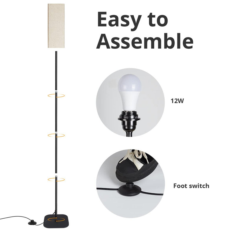 Vonore 170cm Beige Task Floor Lamp