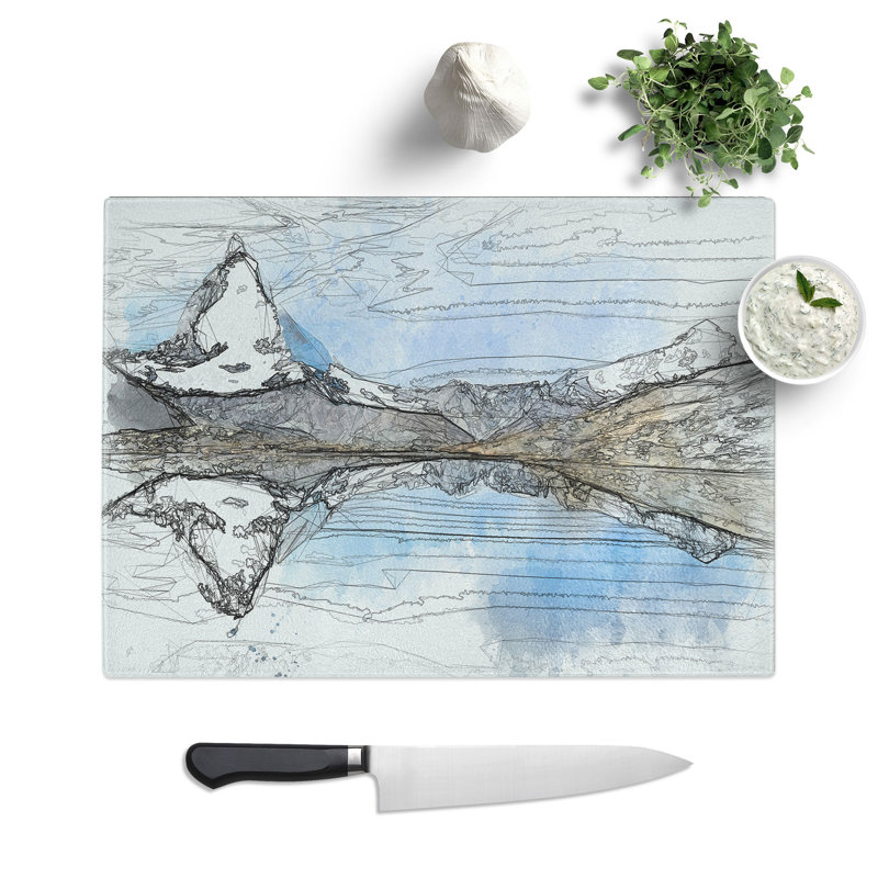 Tempered Glass Matterhorn Mountain in Zermatt Switzerland Chopping Board, 20 cm x 28.5 cm