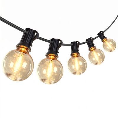 197ft G40 Led Outdoor String Lights, Ul Certified Weatherproof Patio Lights With 100 Shatterproof Bulbs, Dimmer Compatible 2700k Warm White For Backyard, Deck & Pergola