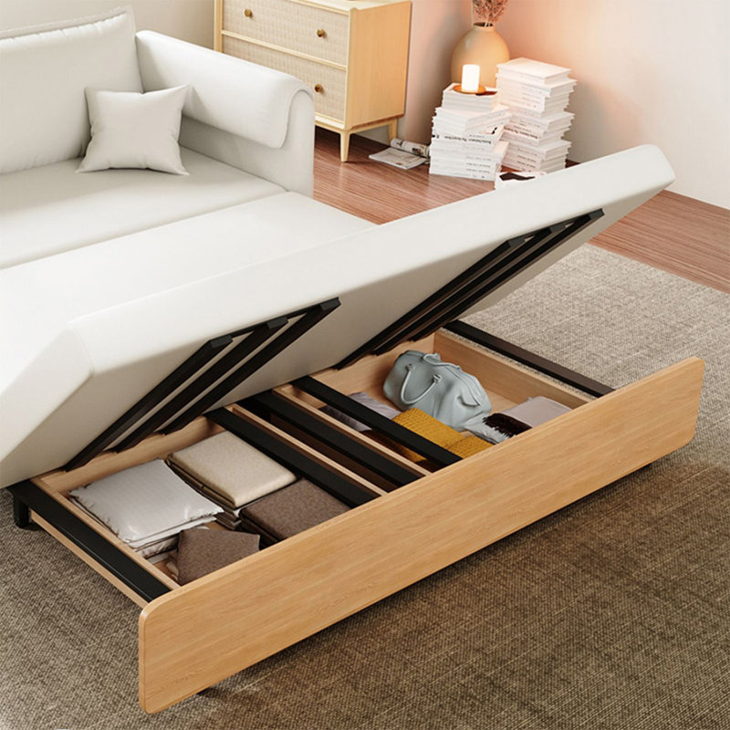 Canapé modulaire blanc 100% polyester, H 33,46 po x L 82,68 po x l 32,68 po