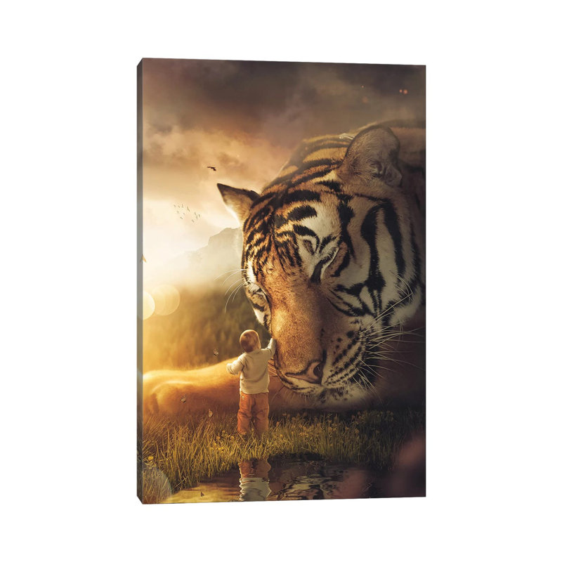The Giant Tiger by Zenja Gammer - Print on Canvas, Wrapped Canvas, 20.32 cm H x 30.48 cm W
