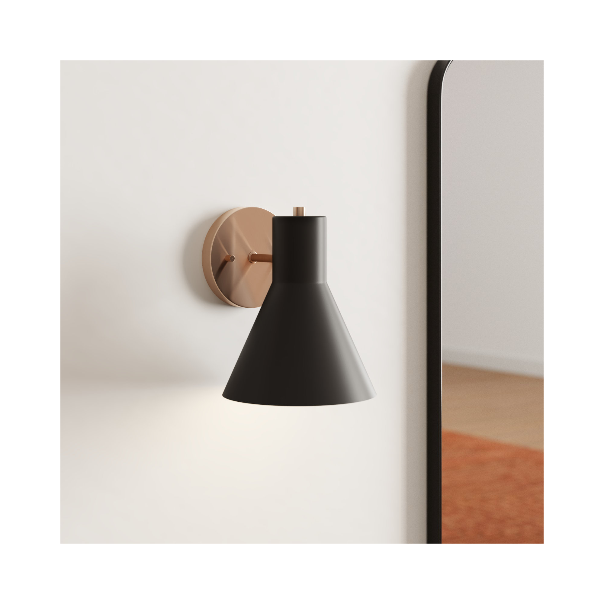 Byers 1 - Light Dimmable Armed Sconce, Satin Brass/Steel Black, No