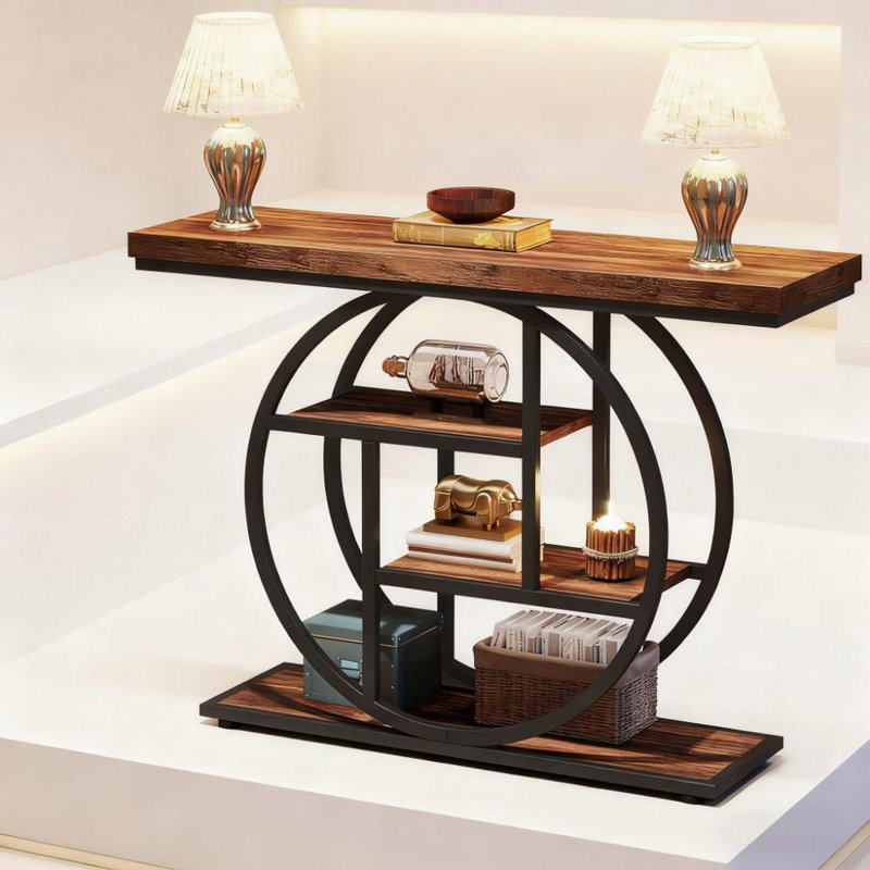 Table console 41,3 po, Brun / Noir