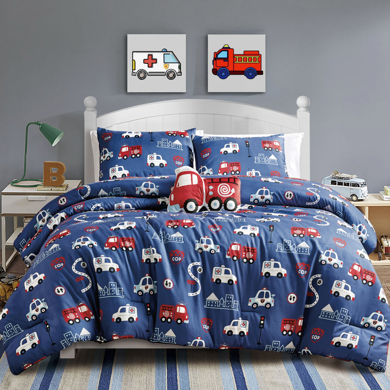 Dark Blue Comforter Set, Full/Double Comforter + 2 Standard Shams