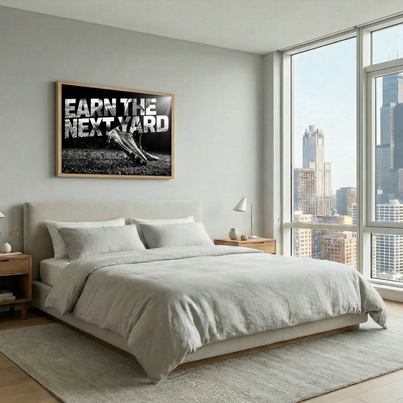 Ensemble d'une toile murale « Gagnez le prochain yard »., H 18 po x l 24 po, Naturel
