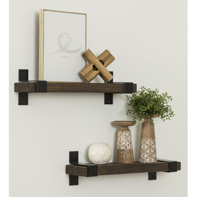 Keri 2 Piece Pine Floating Shelf