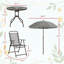 Ensemble repas d'extérieur 4 pièces avec parasol