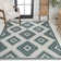 Kyona Geometric Moroccan Diamond Turquoise/Cream Indoor/Outdoor Rug