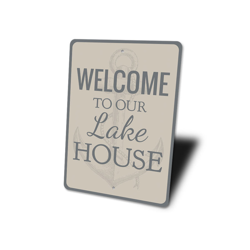 Plaque d'ancrage en aluminium Lake House, H 14 po x l 10 po x P 0,04 po