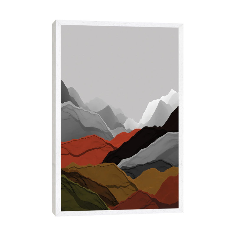 Beautiful Mountains VI by Angel Estevez - Print on Canvas, White Framed, 101.6cm H x 66.04cm W x 3.81cm D