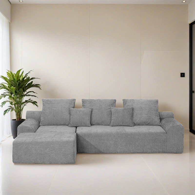 Canapé-lit modulaire 2 pièces pour salon, Polyester gris