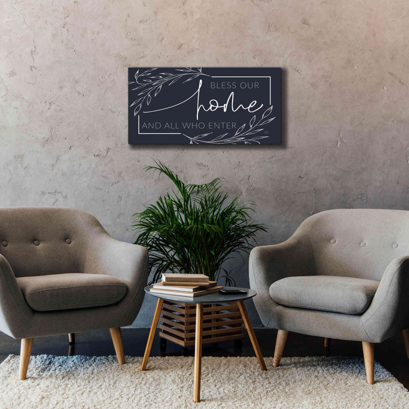 «Bless Our Home and All Who Entrée» par Lux + Me Designs, estampe numérique sur toile, H 20 po x l 40 po x P 1,5 po