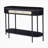 Black Oval Sofa Table with Bottom Shelf
