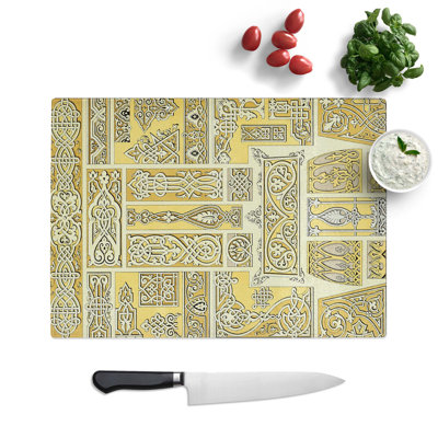 Tempered Glass Russian Patterns by Albert Racinet Chopping Board