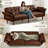 Latitude Run® Faux Leather Upholstered Futon Sofa Bed with Armrests and Backrest Adjustable-394392131