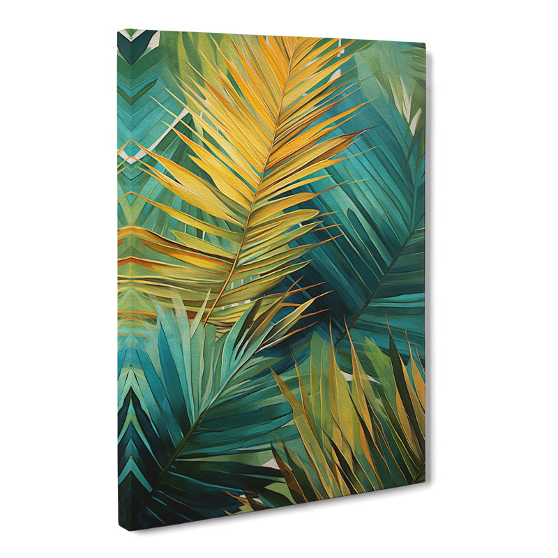 Palm Leaf Contemporary - No Frame Print, 50cm H x 35cm W x 3cm D