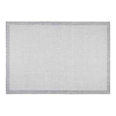 Tapis tissé à la machine de qualité supérieure, 6,6 x 9,5 pieds, 100% sisal avec base en jute, hauteur des poils de 0,2 po | Design anthracite et blanc, 96 000 points de fil | Durable, facile à nettoyer, parfait pour le salon et la chambre à coucher