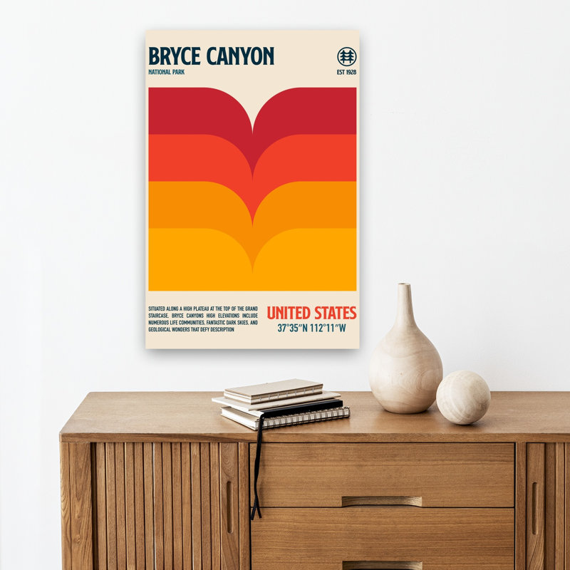 Bryce Canyon Sunset Abstract Contemporary Landscape Nature Wall Art Print 1 Piece Wrapped Canvas Wall Art