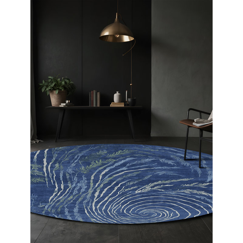 Machine Washable Gray Area Rug, Round 7'